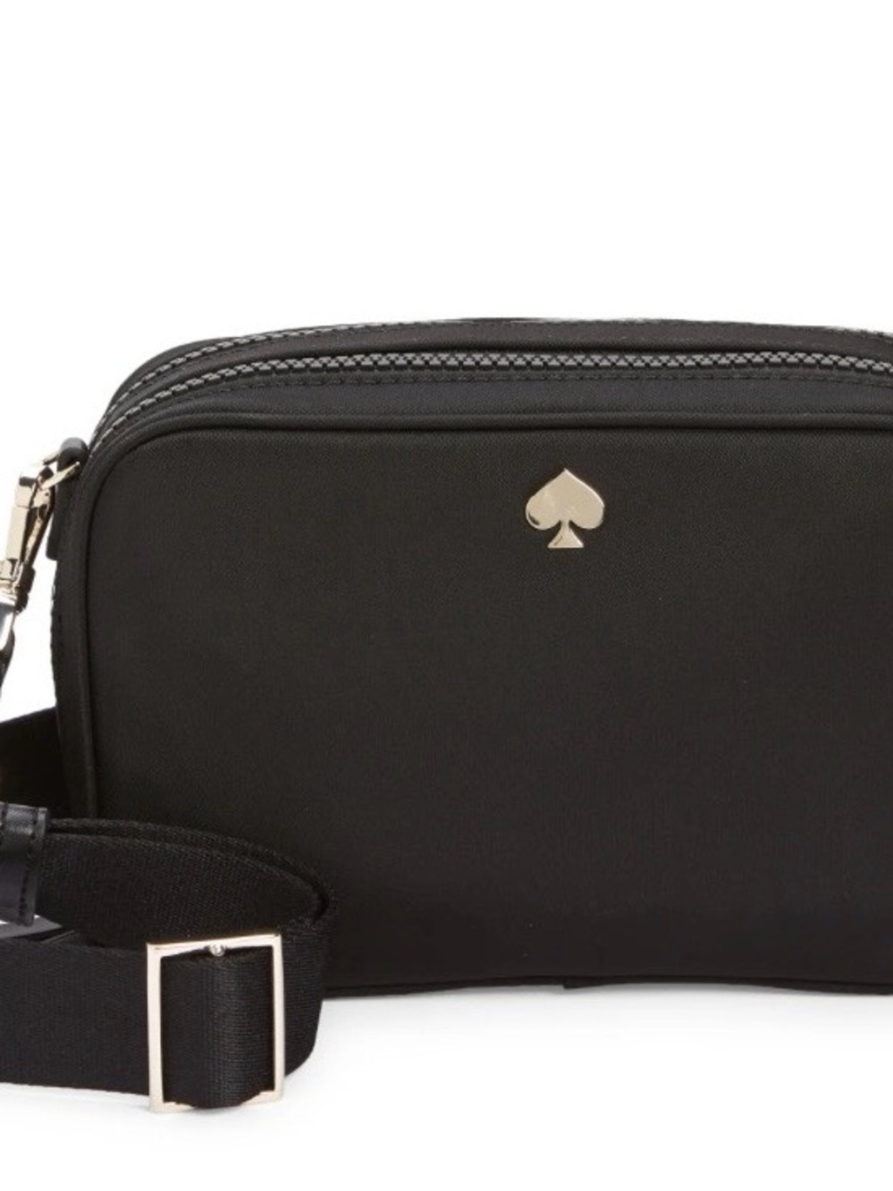 kate spade Black Nylon Crossbody with Gold Spade Logo